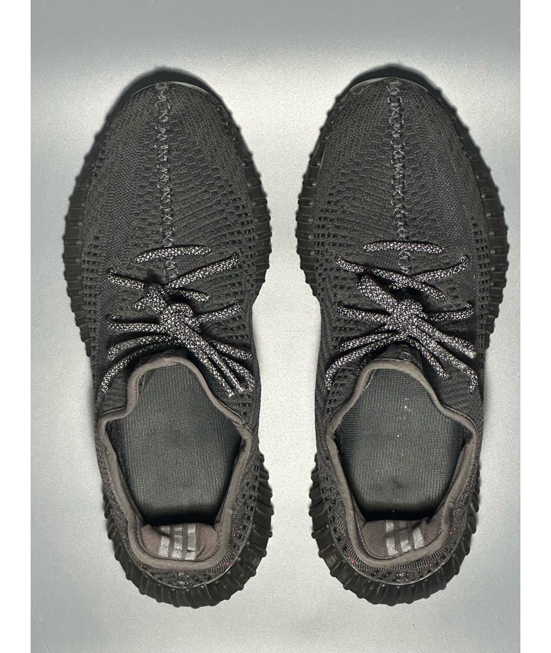 ADIDAS YEEZY Антрацитовые текстильные низкие кроссовки / кеды, фото 3