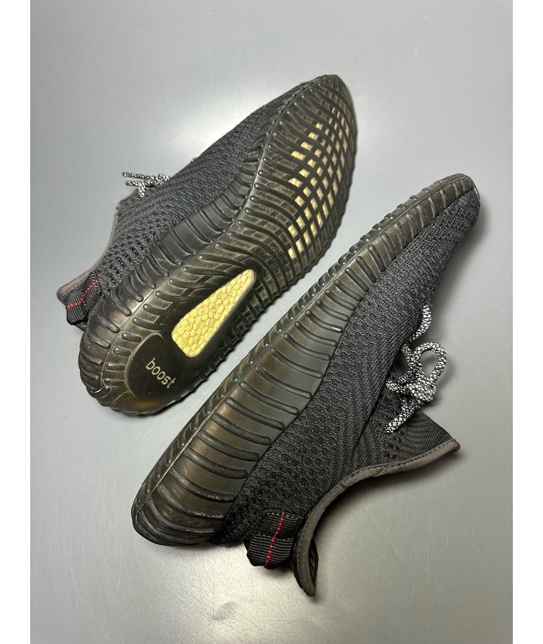 ADIDAS YEEZY Антрацитовые текстильные низкие кроссовки / кеды, фото 7