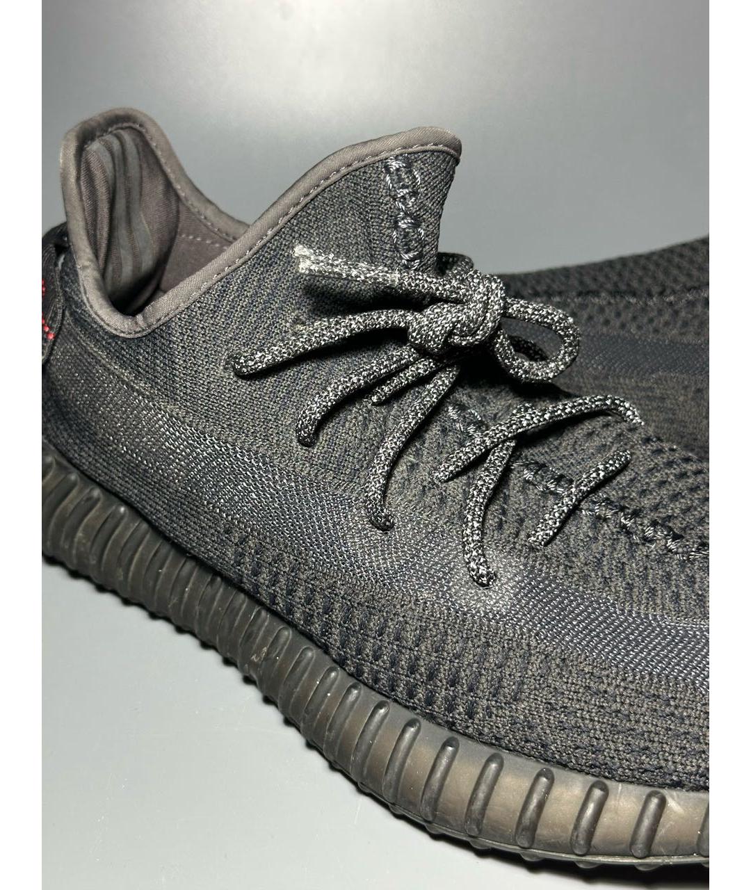 ADIDAS YEEZY Антрацитовые текстильные низкие кроссовки / кеды, фото 6