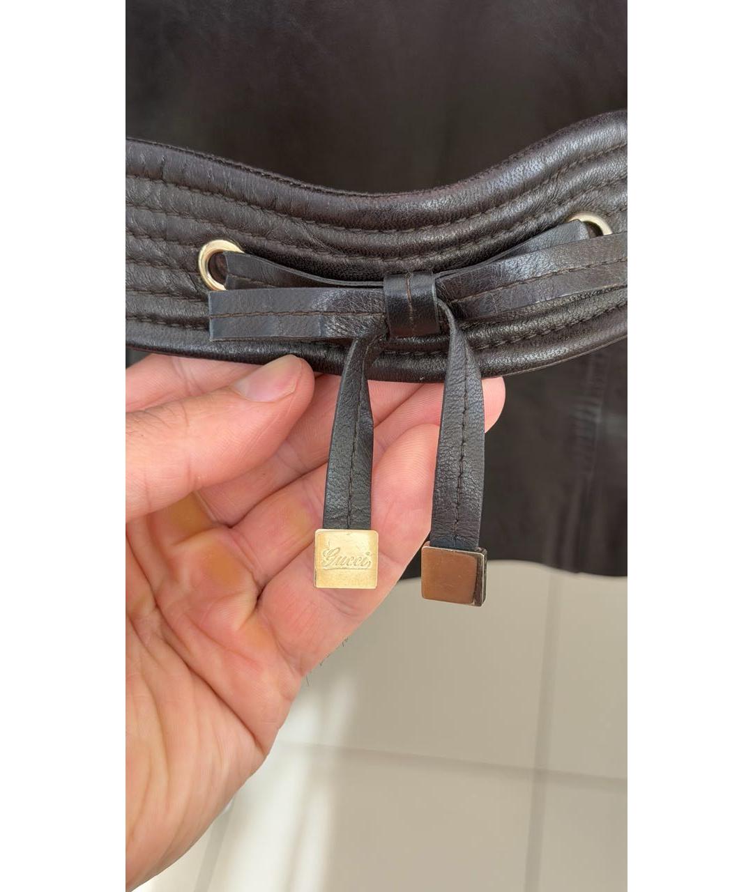 GUCCI Коричневая кожаная куртка, фото 6