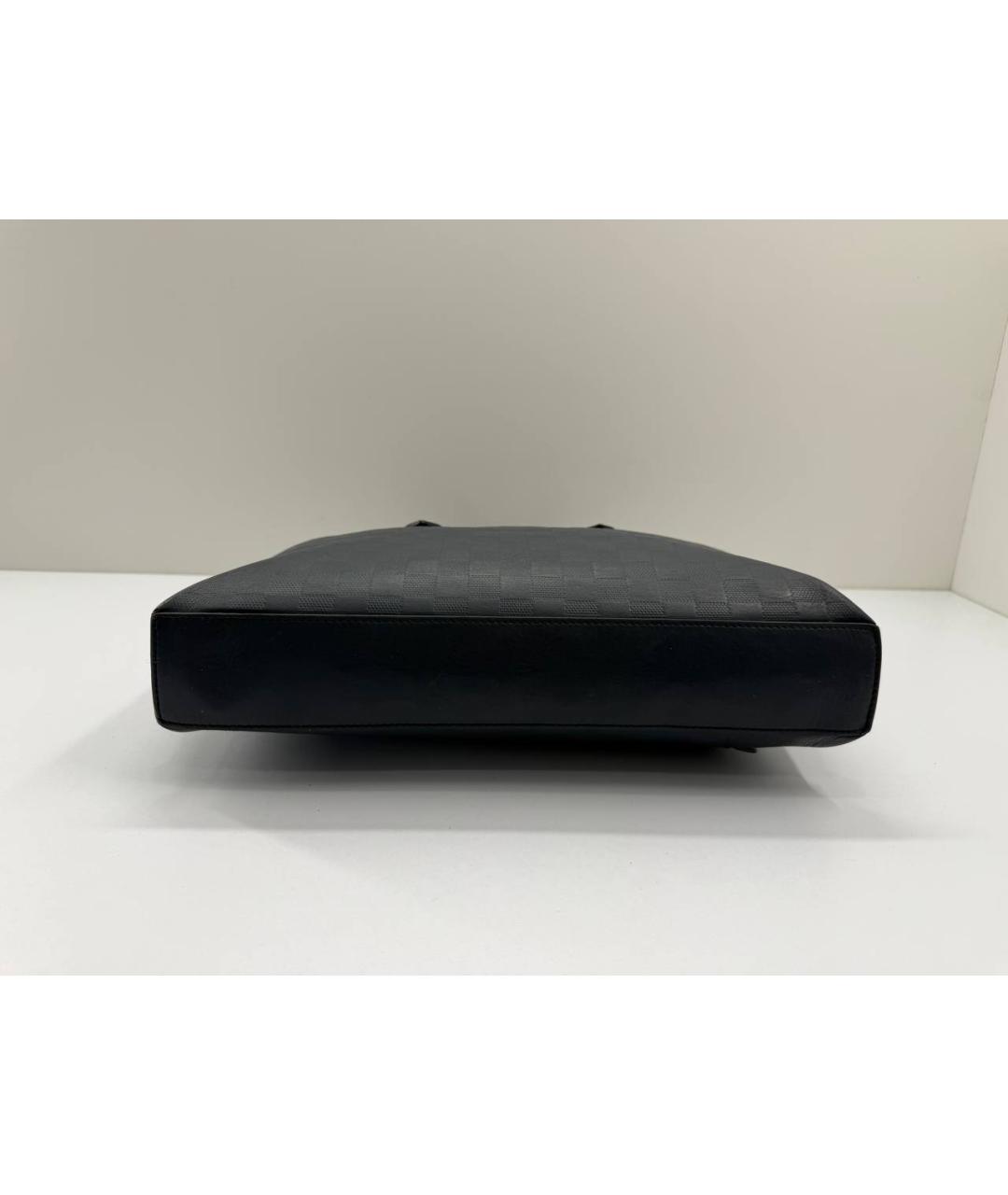 LOUIS VUITTON Темно-синий кожаный портфель, фото 8