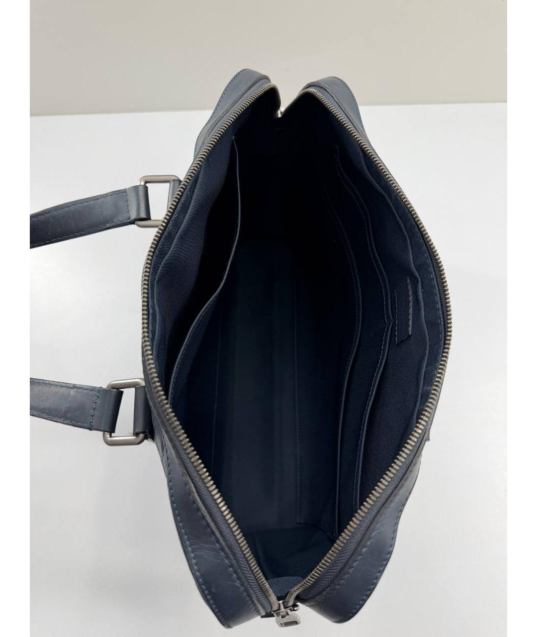 LOUIS VUITTON Темно-синий кожаный портфель, фото 9