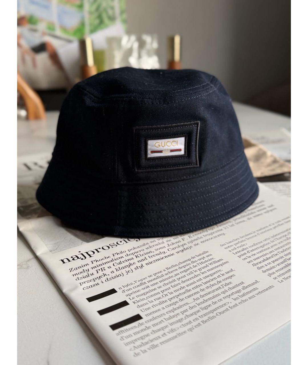 GUCCI Темно-синяя хлопковая панама, фото 6