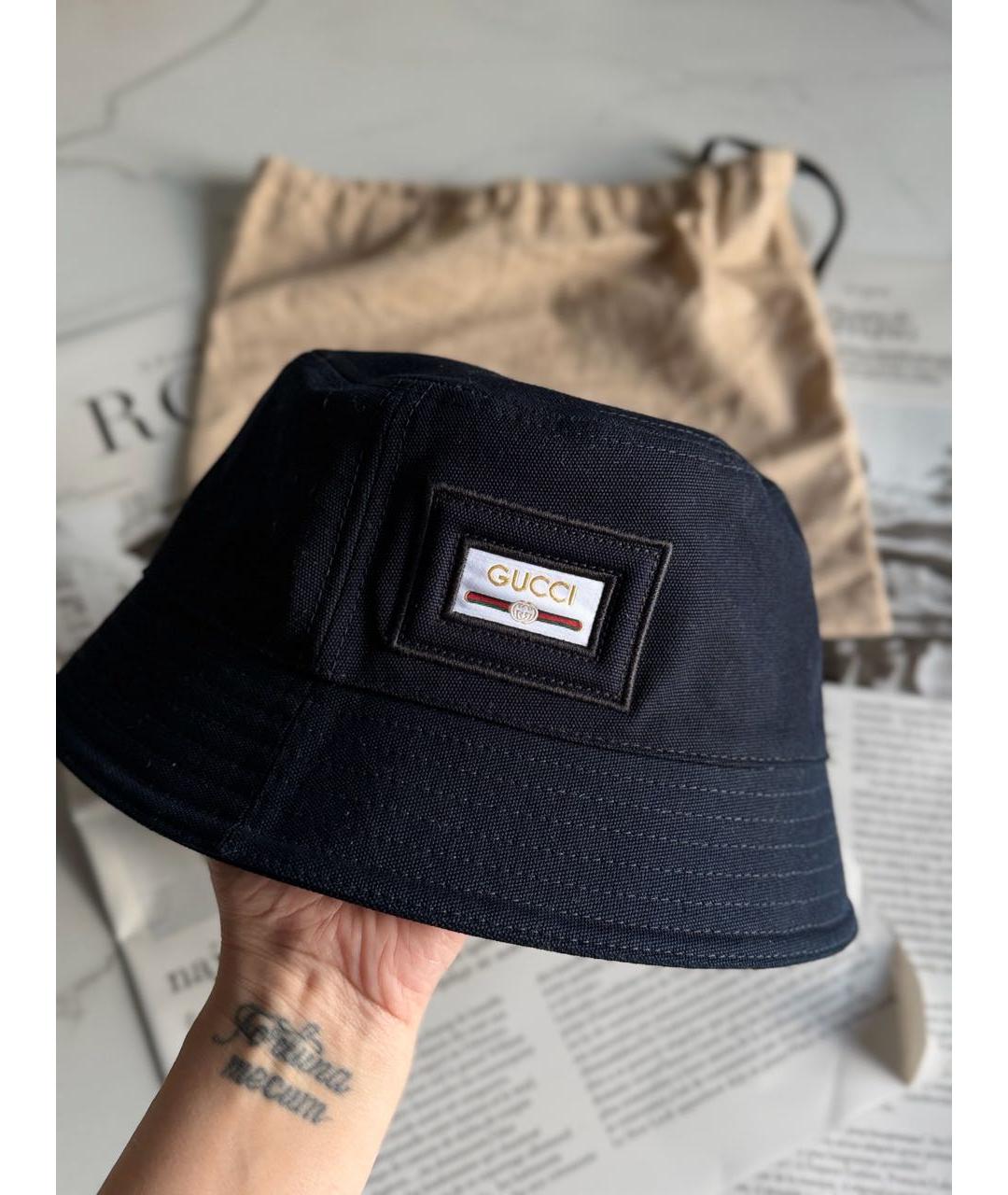 GUCCI Темно-синяя хлопковая панама, фото 2