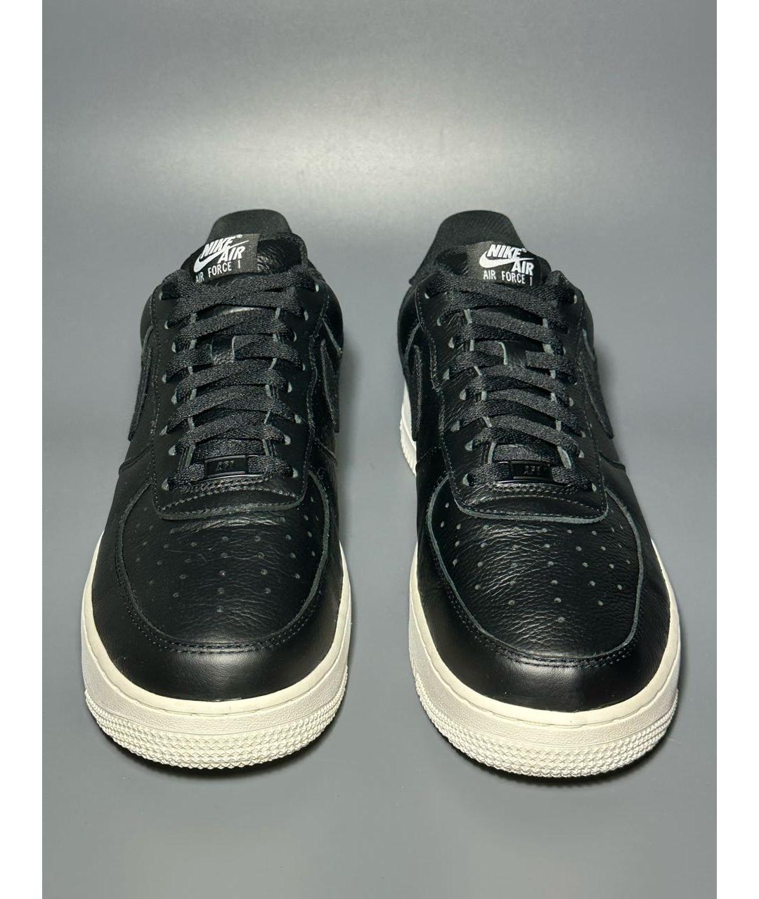 NIKE Черные кожаные низкие кроссовки / кеды, фото 2