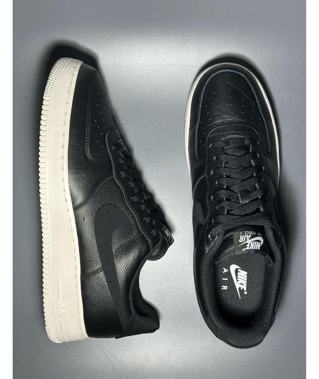 NIKE Черные кожаные низкие кроссовки / кеды, фото 7