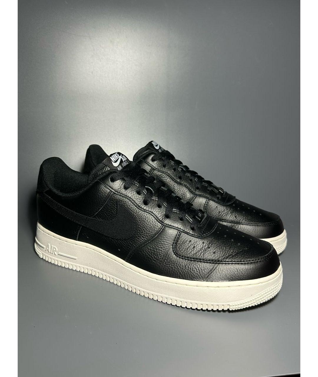 NIKE Черные кожаные низкие кроссовки / кеды, фото 6