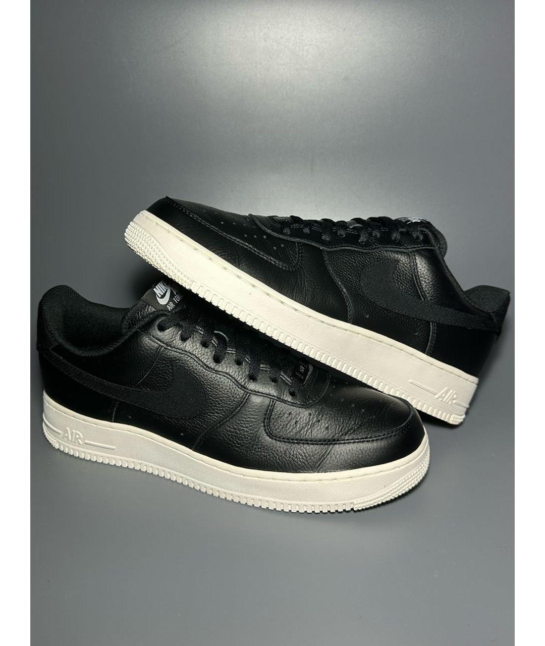 NIKE Черные кожаные низкие кроссовки / кеды, фото 5