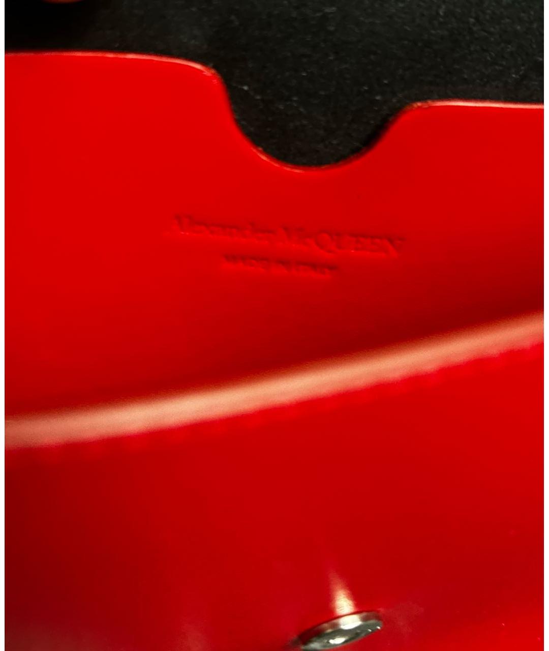 ALEXANDER MCQUEEN Красная кожаная сумка через плечо, фото 4