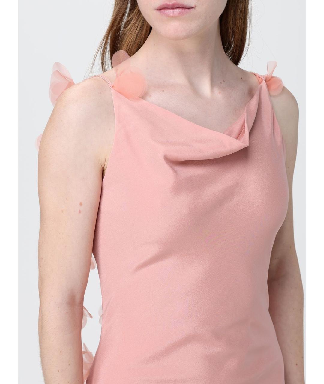 CULT GAIA Розовое шелковое вечернее платье, фото 4