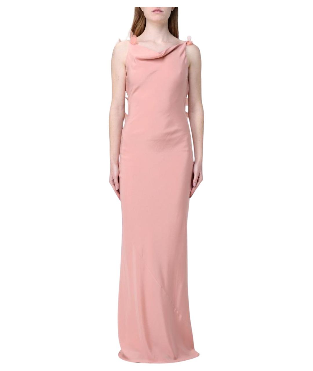 CULT GAIA Розовое шелковое вечернее платье, фото 1