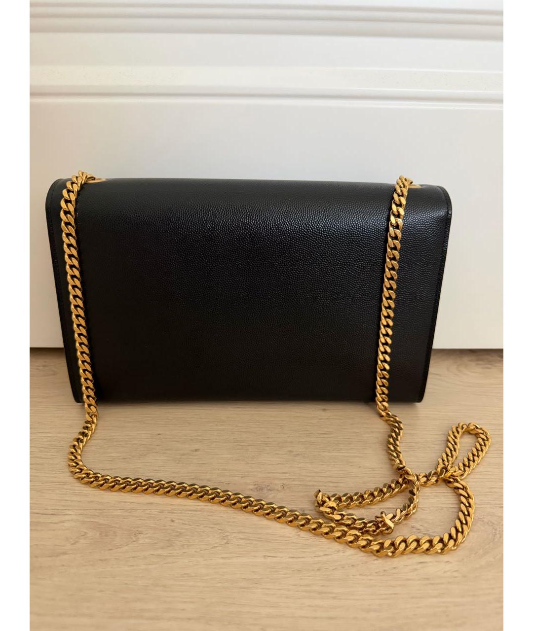 SAINT LAURENT Черная кожаная сумка через плечо, фото 3