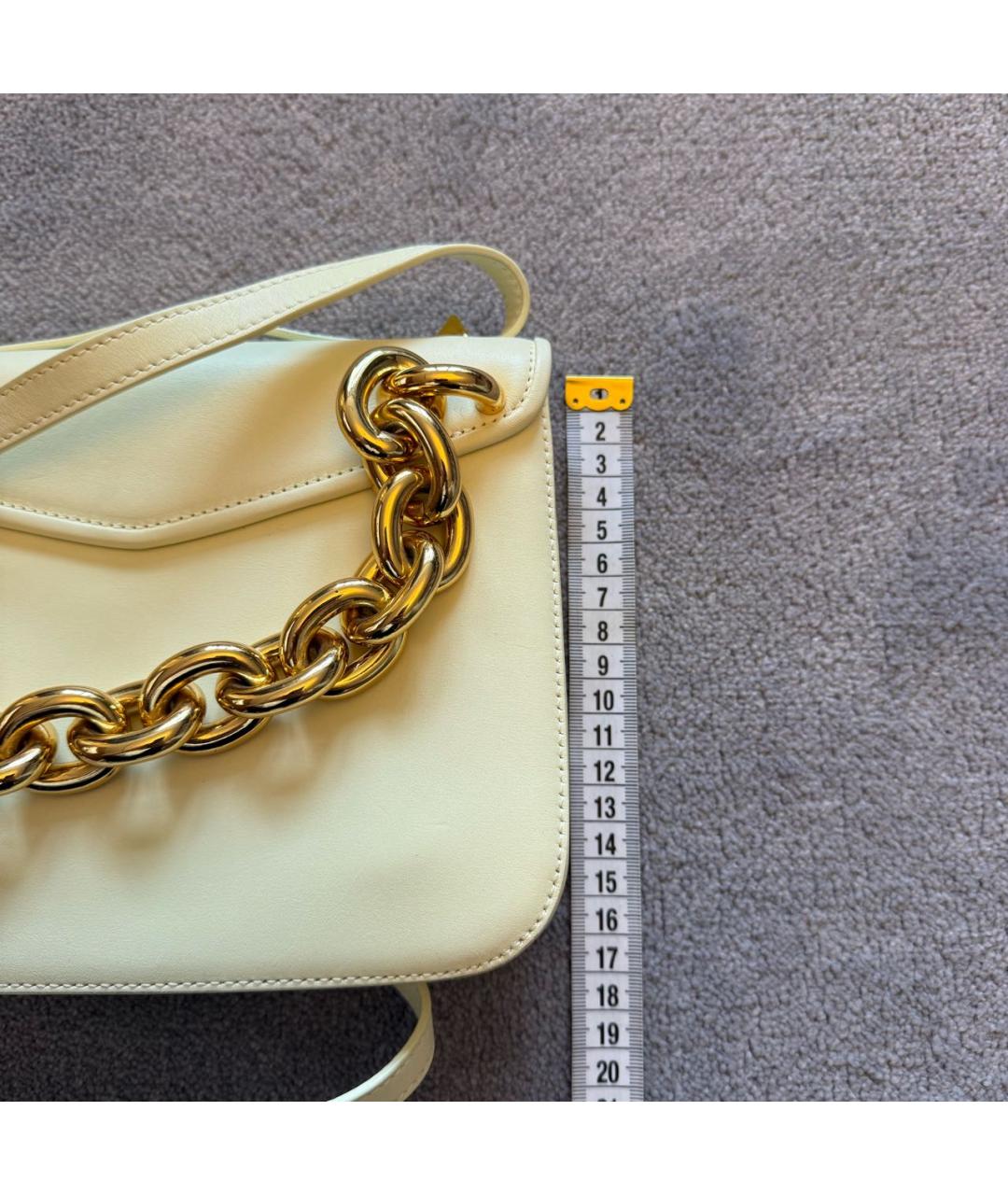 BOTTEGA VENETA Бежевая кожаная сумка через плечо, фото 5