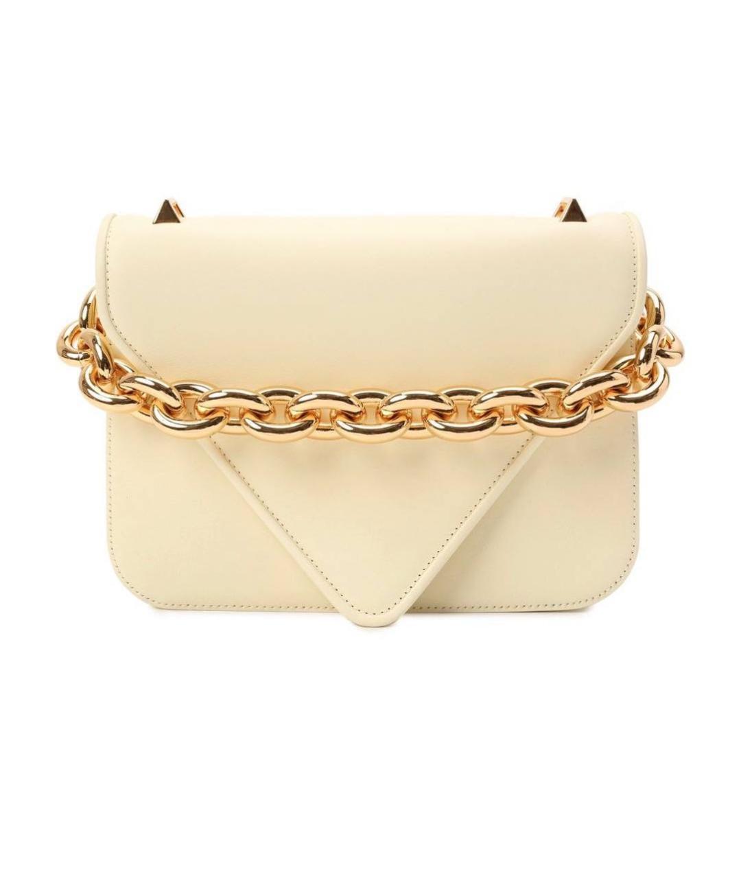 BOTTEGA VENETA Бежевая кожаная сумка через плечо, фото 9