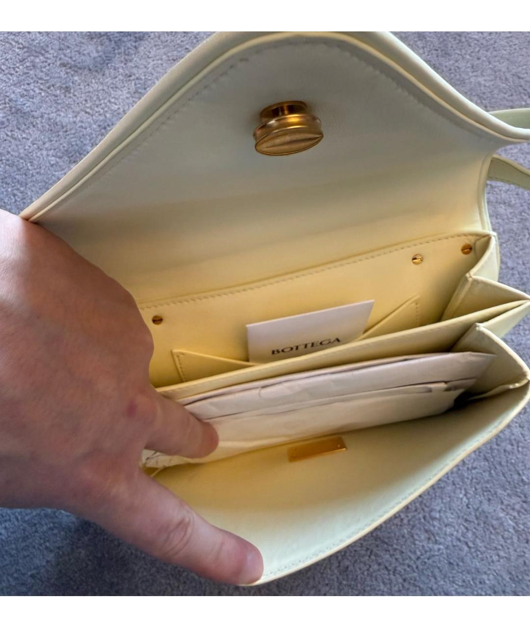BOTTEGA VENETA Бежевая кожаная сумка через плечо, фото 4