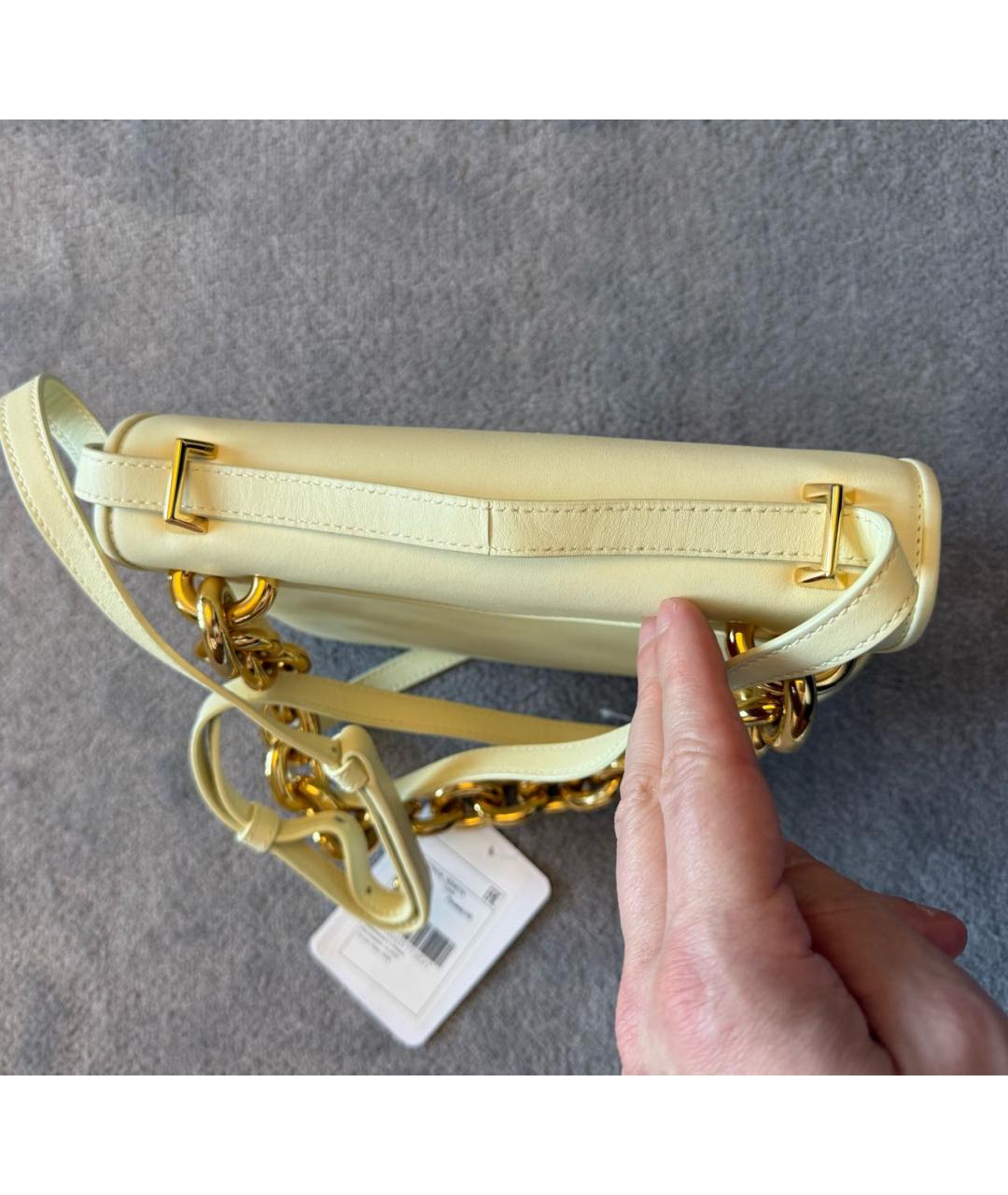 BOTTEGA VENETA Бежевая кожаная сумка через плечо, фото 7