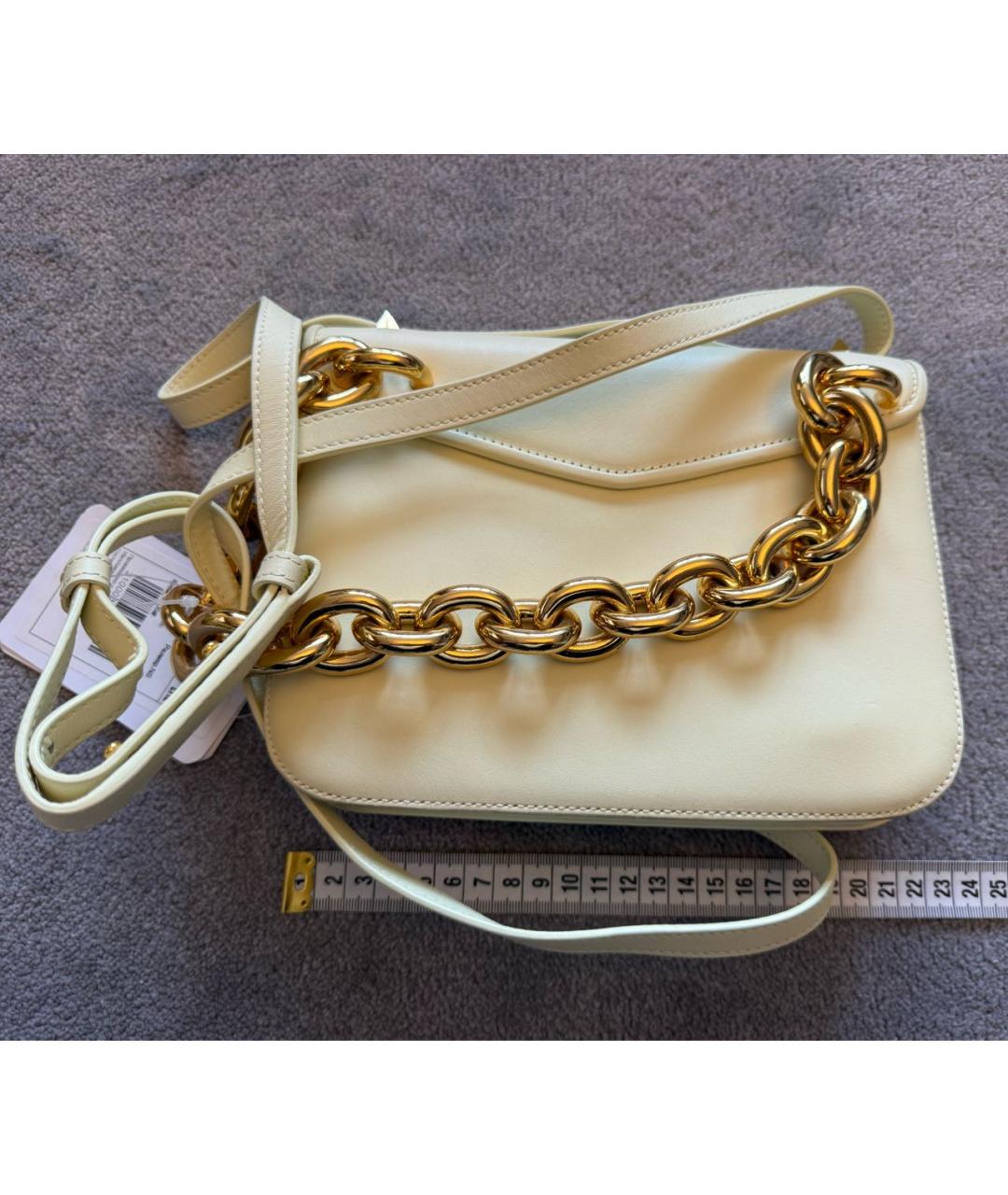 BOTTEGA VENETA Бежевая кожаная сумка через плечо, фото 3