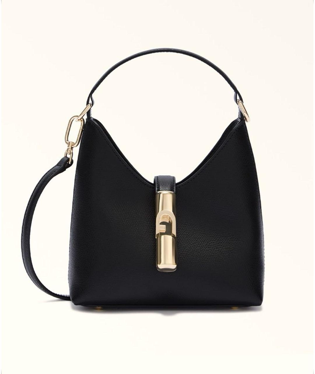 FURLA Черная кожаная сумка с короткими ручками, фото 7