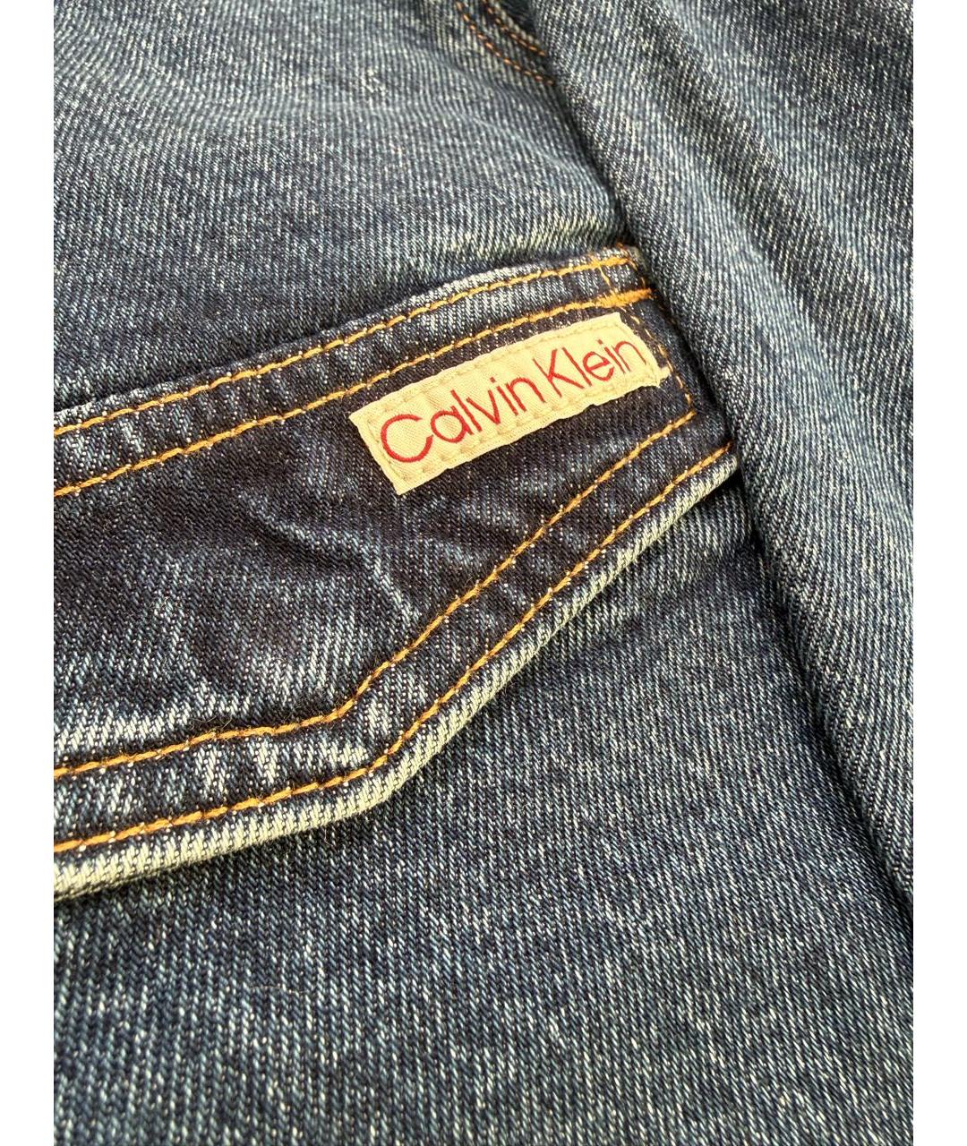 CALVIN KLEIN Синее деним повседневное платье, фото 4