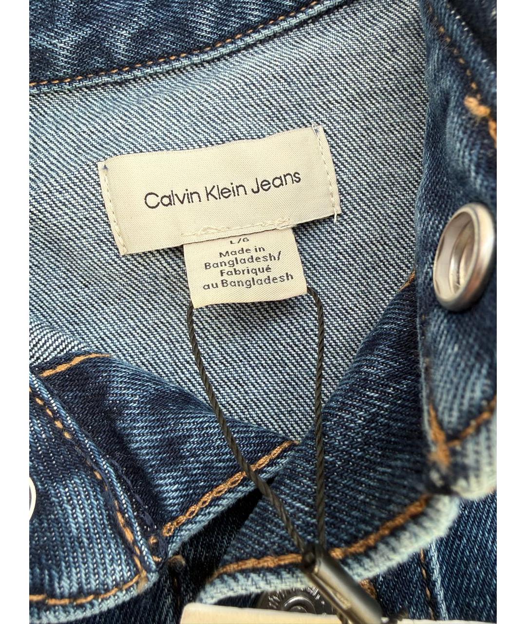 CALVIN KLEIN Синее деним повседневное платье, фото 3