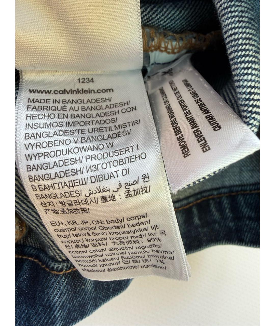 CALVIN KLEIN Синее деним повседневное платье, фото 6