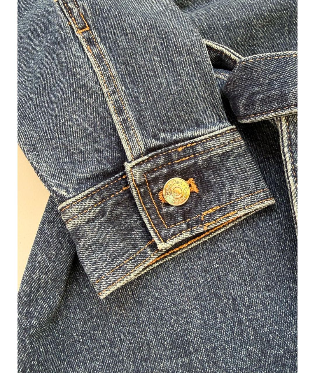 CALVIN KLEIN Синее деним повседневное платье, фото 5