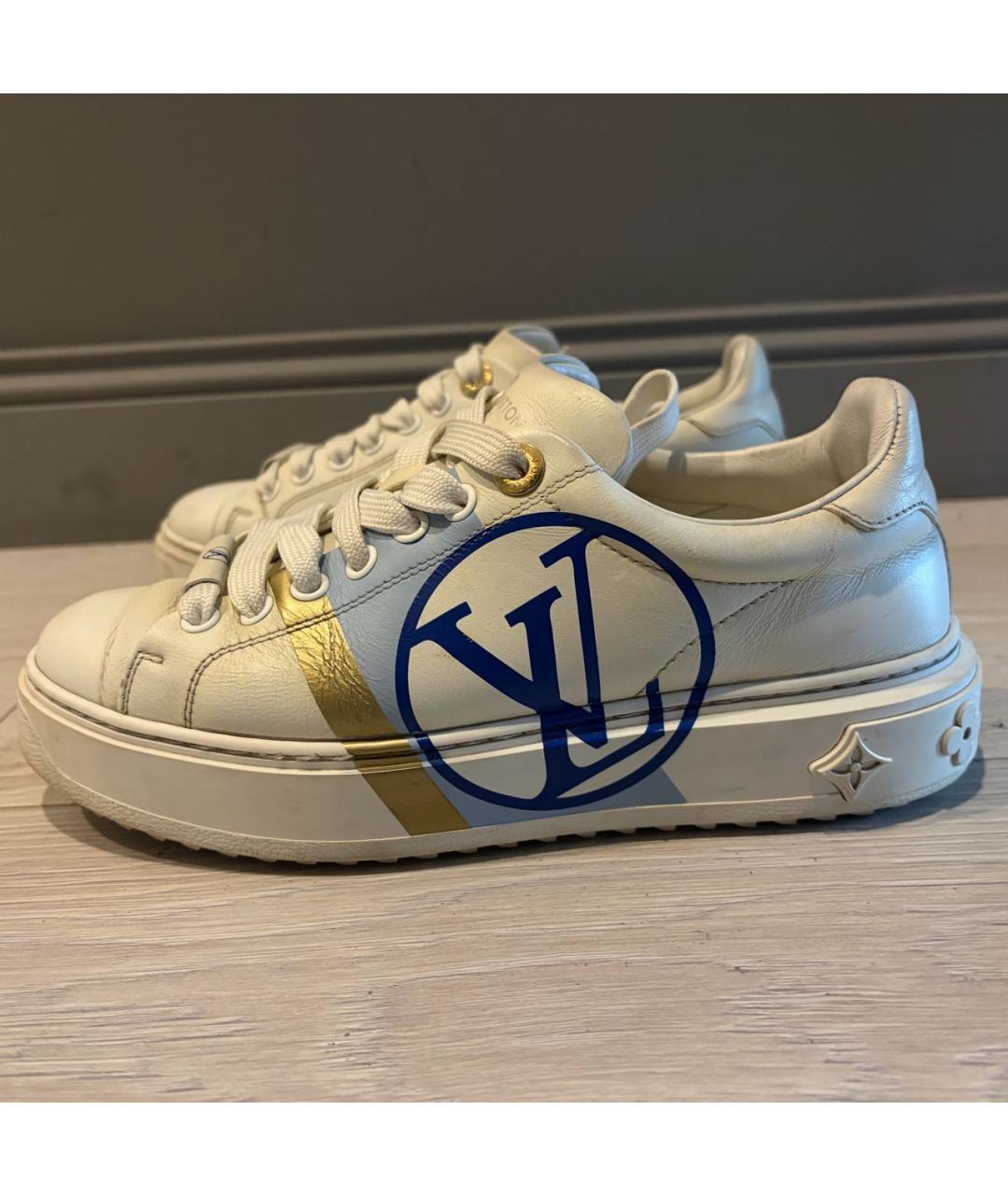 LOUIS VUITTON Белые кожаные кеды, фото 2