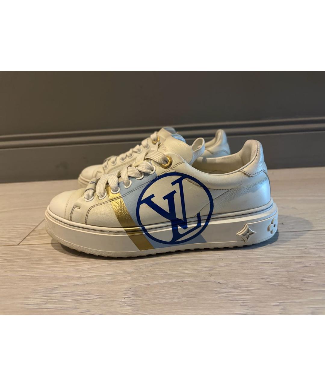 LOUIS VUITTON Белые кожаные кеды, фото 3