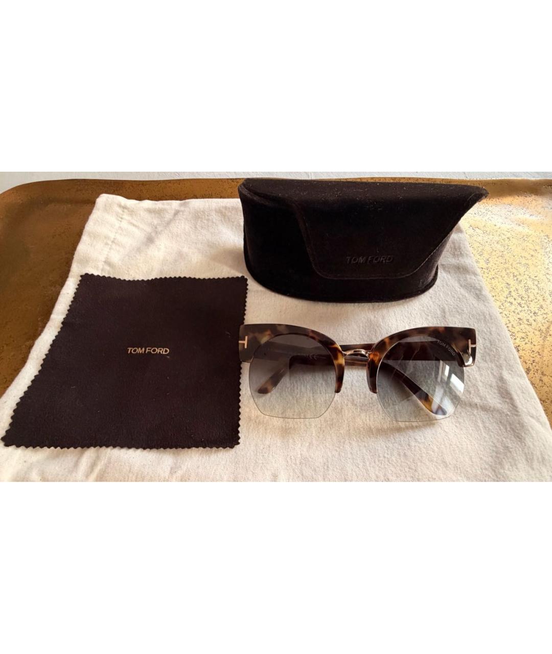 TOM FORD Темно-синие пластиковые солнцезащитные очки, фото 4