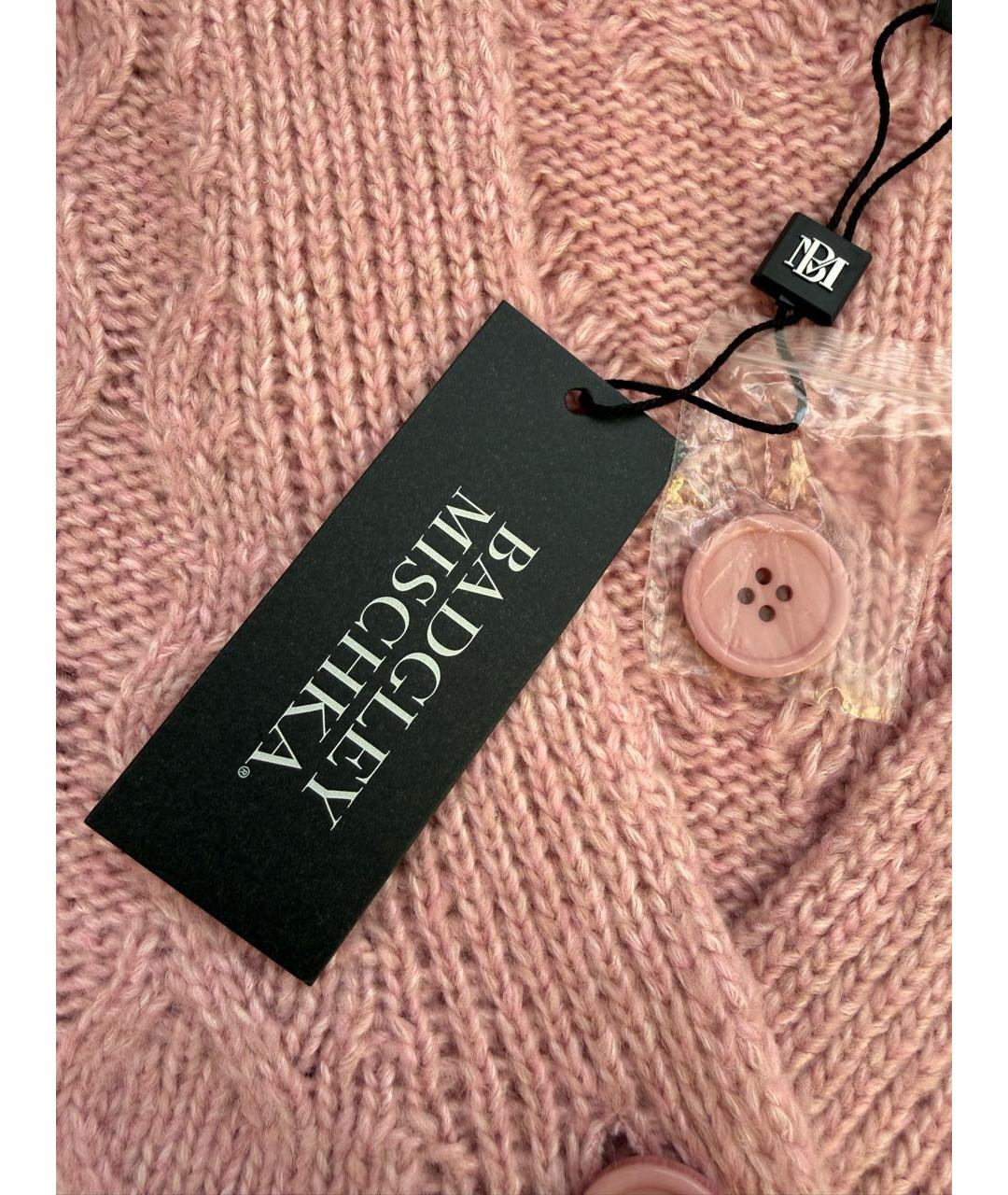 BADGLEY MISCHKA Розовый полиэстеровый кардиган, фото 3