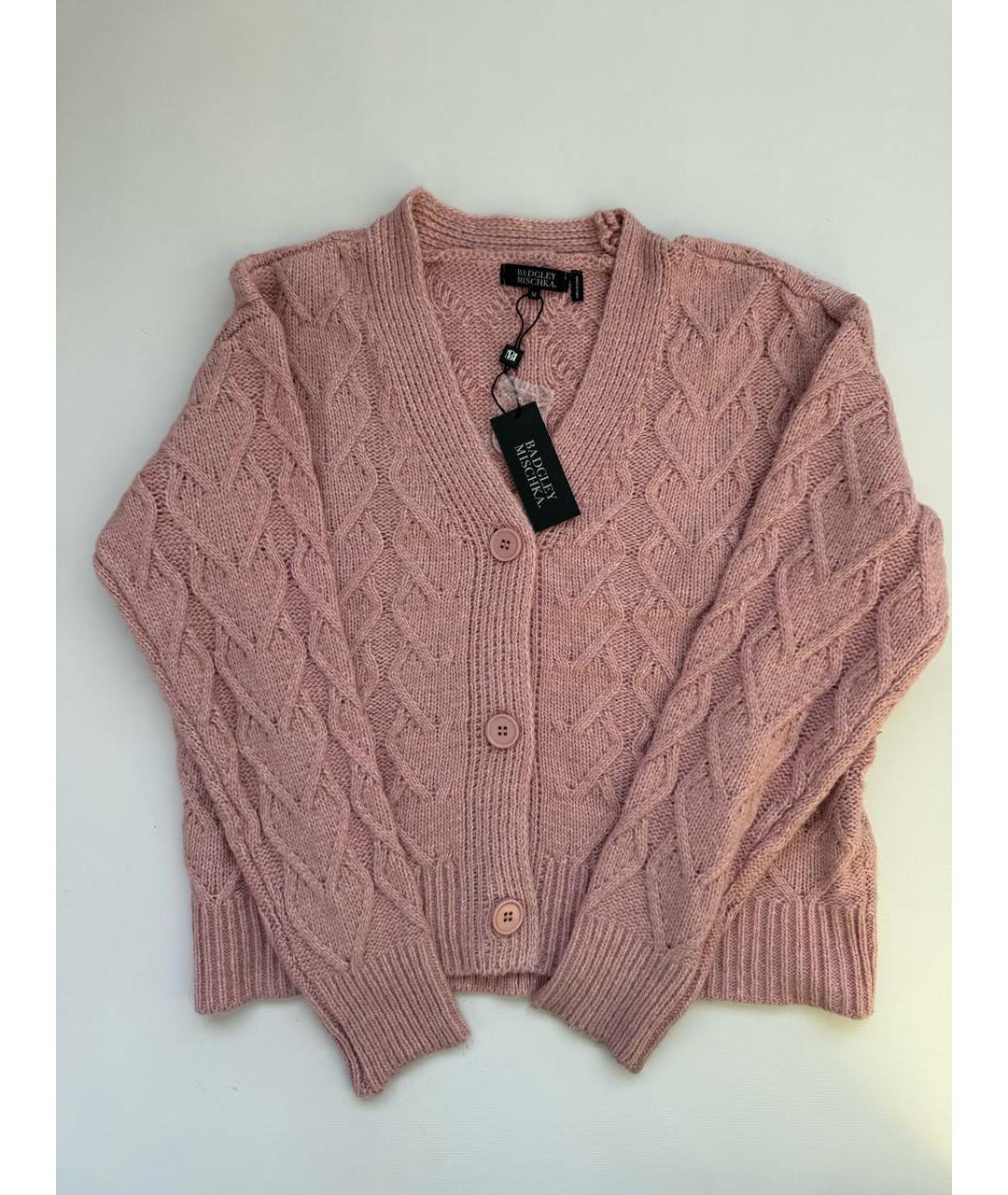 BADGLEY MISCHKA Розовый полиэстеровый кардиган, фото 5