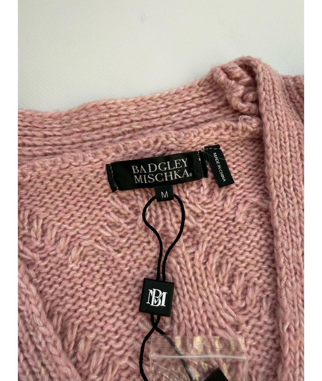 BADGLEY MISCHKA Розовый полиэстеровый кардиган, фото 2