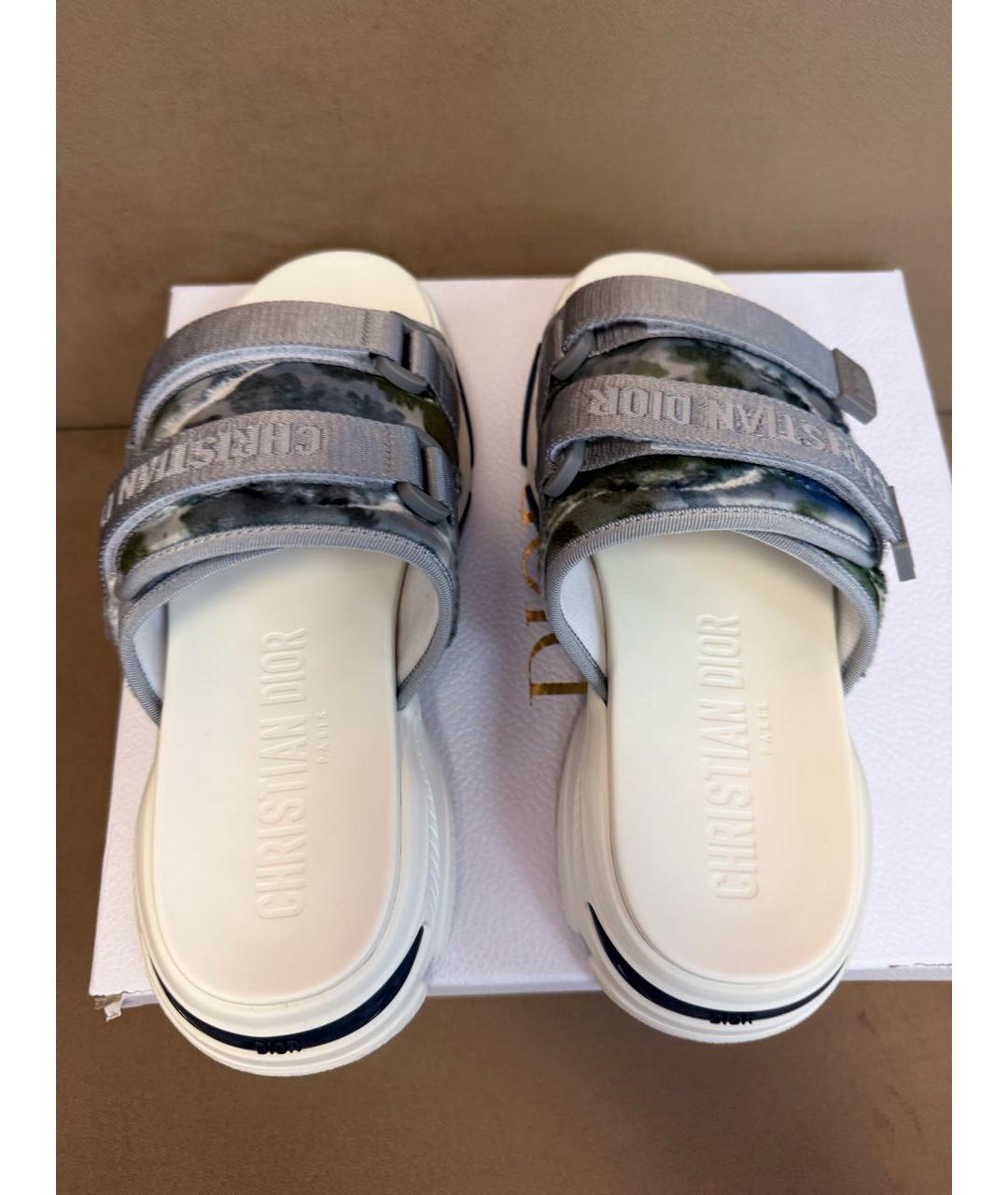 CHRISTIAN DIOR Мульти неопреновые шлепанцы, фото 3