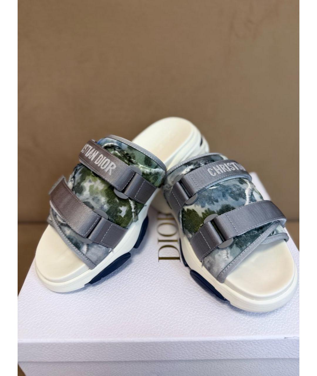 CHRISTIAN DIOR Мульти неопреновые шлепанцы, фото 8