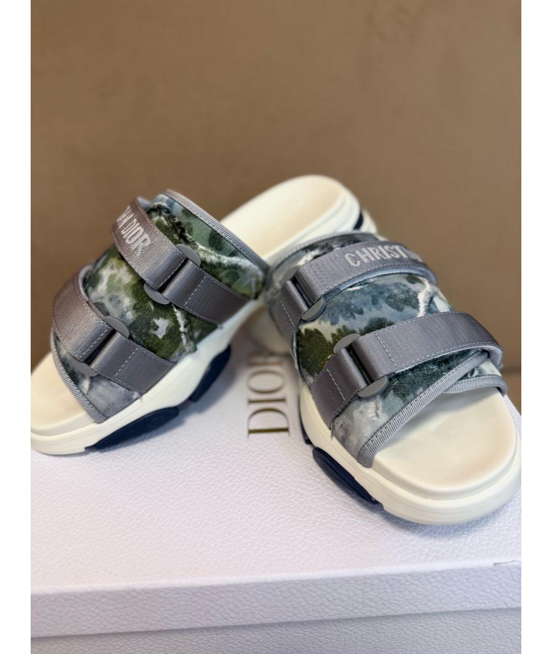 CHRISTIAN DIOR Мульти неопреновые шлепанцы, фото 6