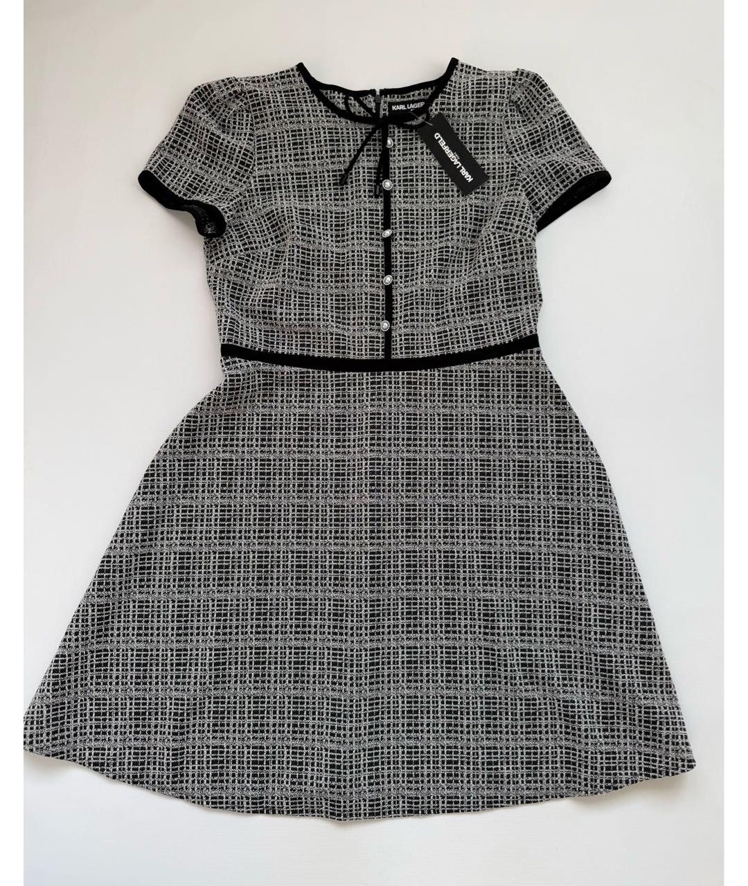 KARL LAGERFELD Серое полиэстеровое повседневное платье, фото 6