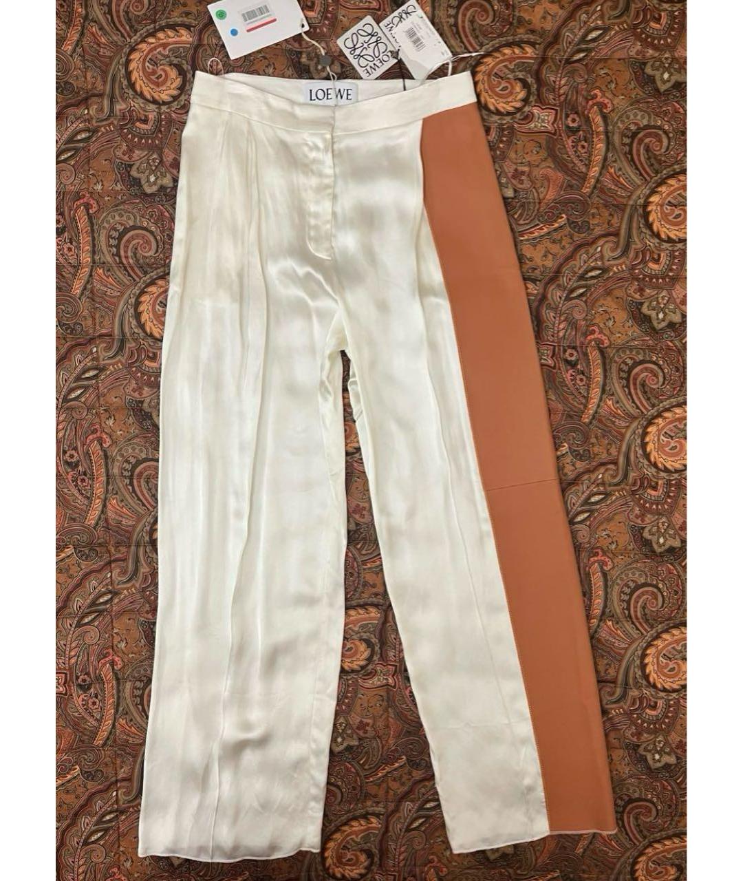 LOEWE Белые вискозные брюки широкие, фото 5