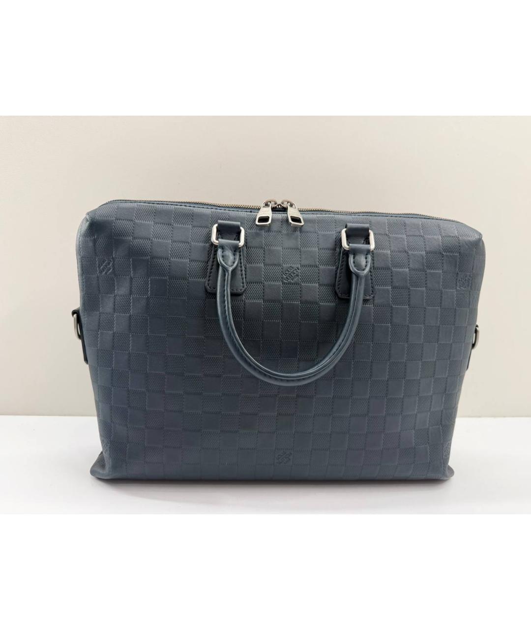 LOUIS VUITTON Зеленый кожаный портфель, фото 3