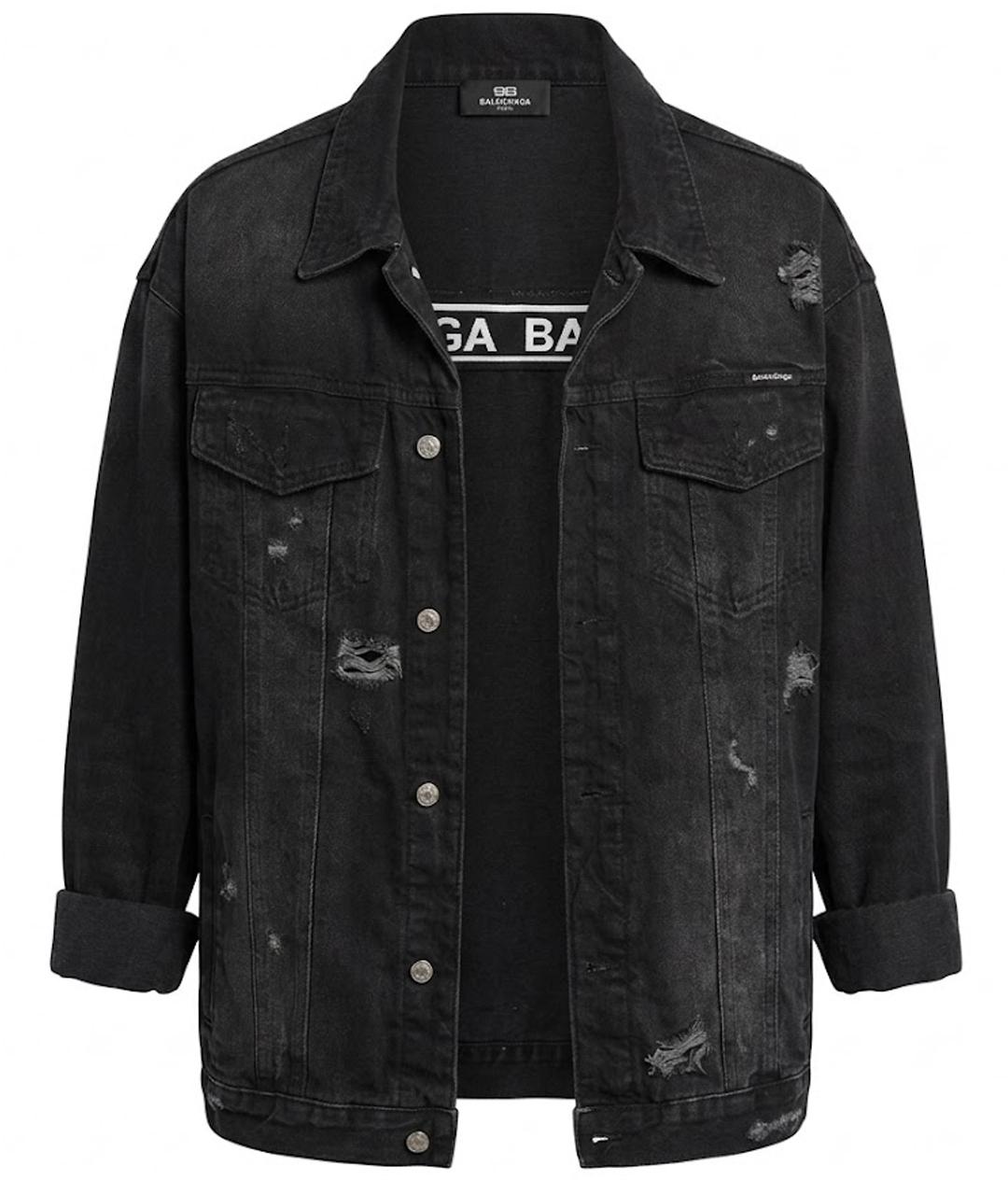 BALENCIAGA Антрацитовая деним куртка, фото 1