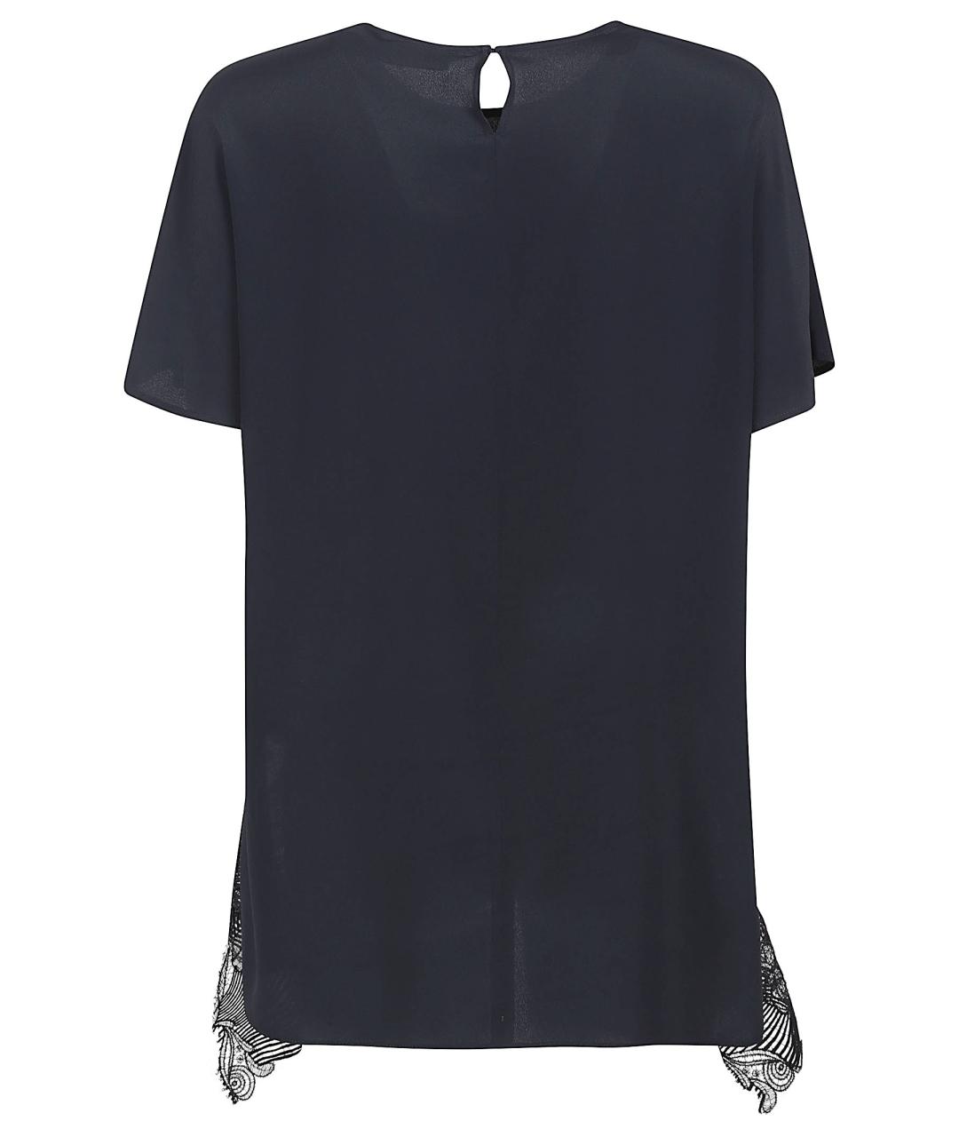 FABIANA FILIPPI Темно-синяя ацетатная футболка, фото 3