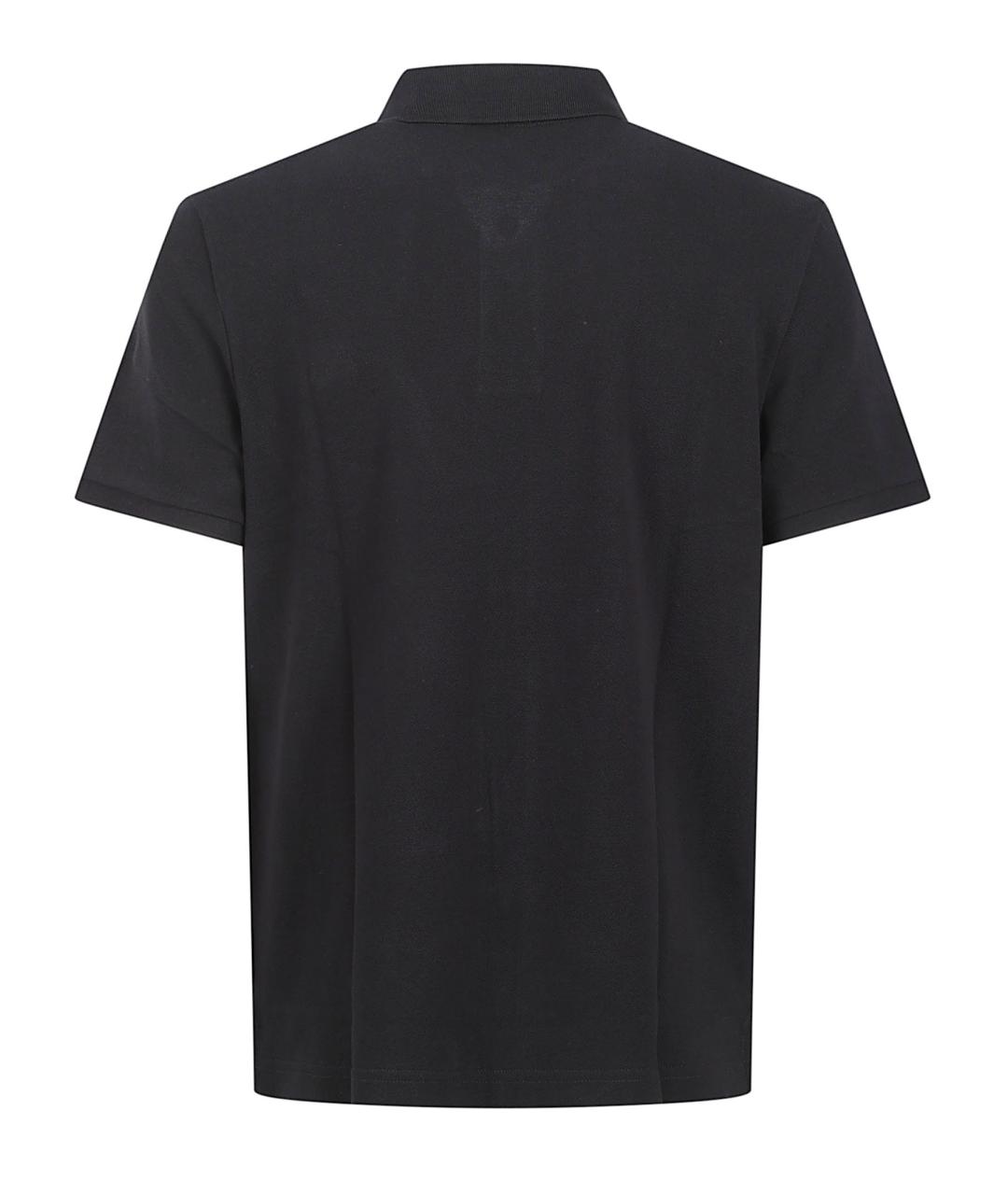 MOOSE KNUCKLES Черное хлопковое поло с коротким рукавом, фото 3