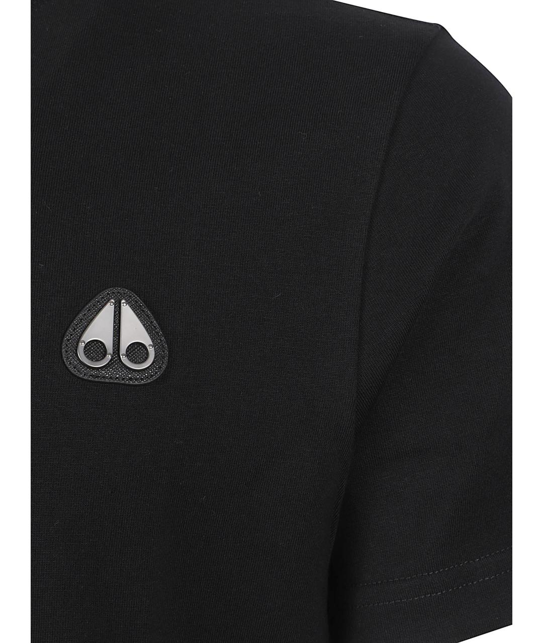 MOOSE KNUCKLES Черная хлопковая футболка, фото 2