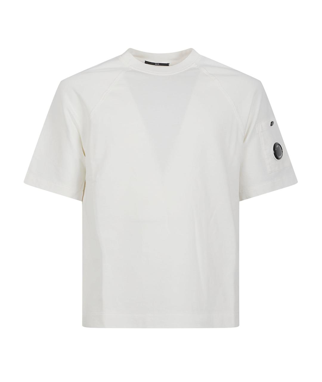 CP COMPANY Белая хлопковая футболка, фото 1