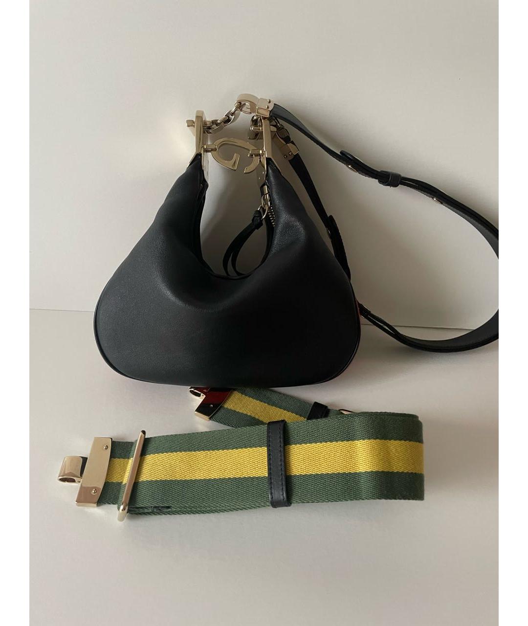 GUCCI Черная кожаная сумка через плечо, фото 4