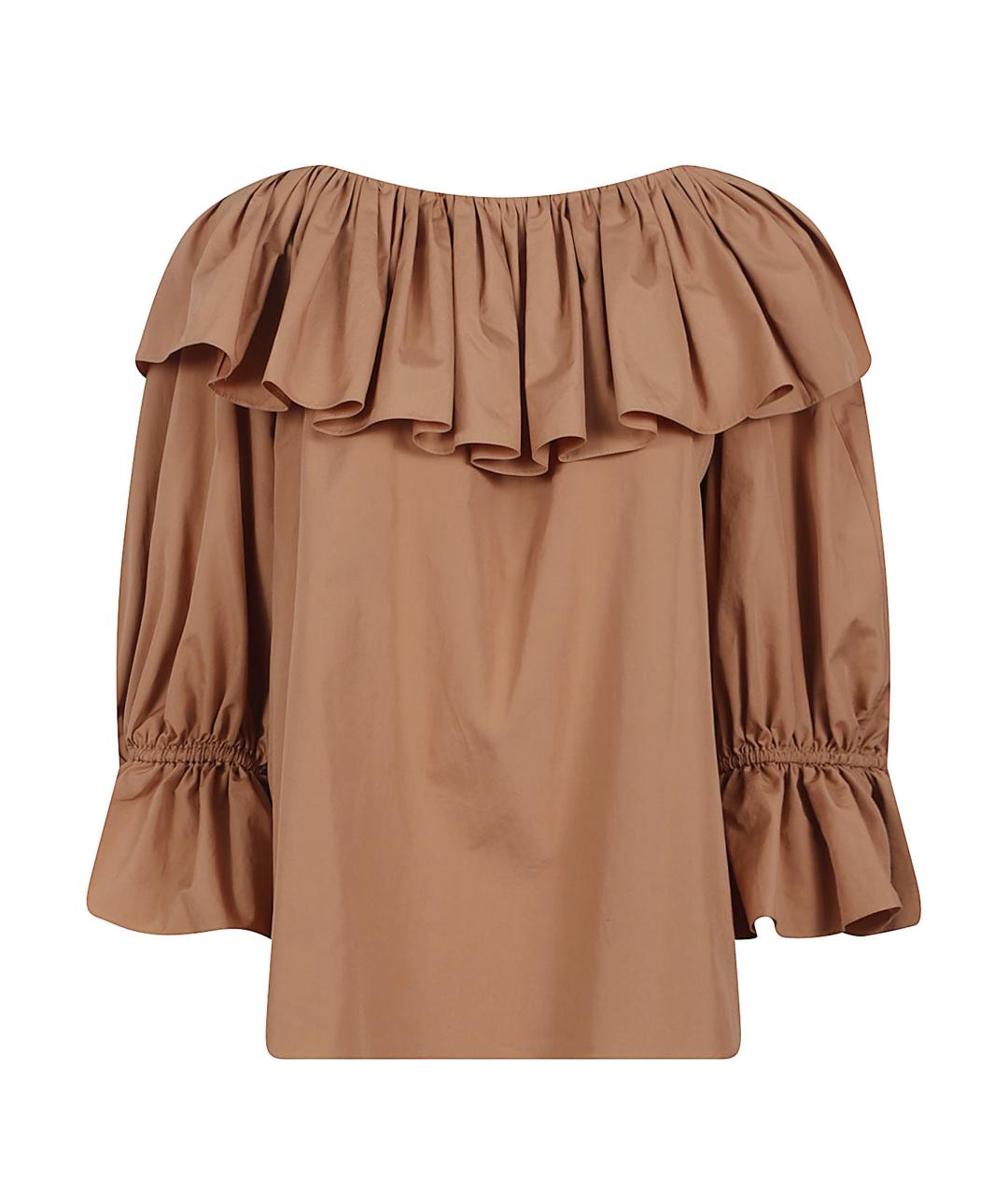 CHLOE Коричневая хлопковая блузы, фото 1