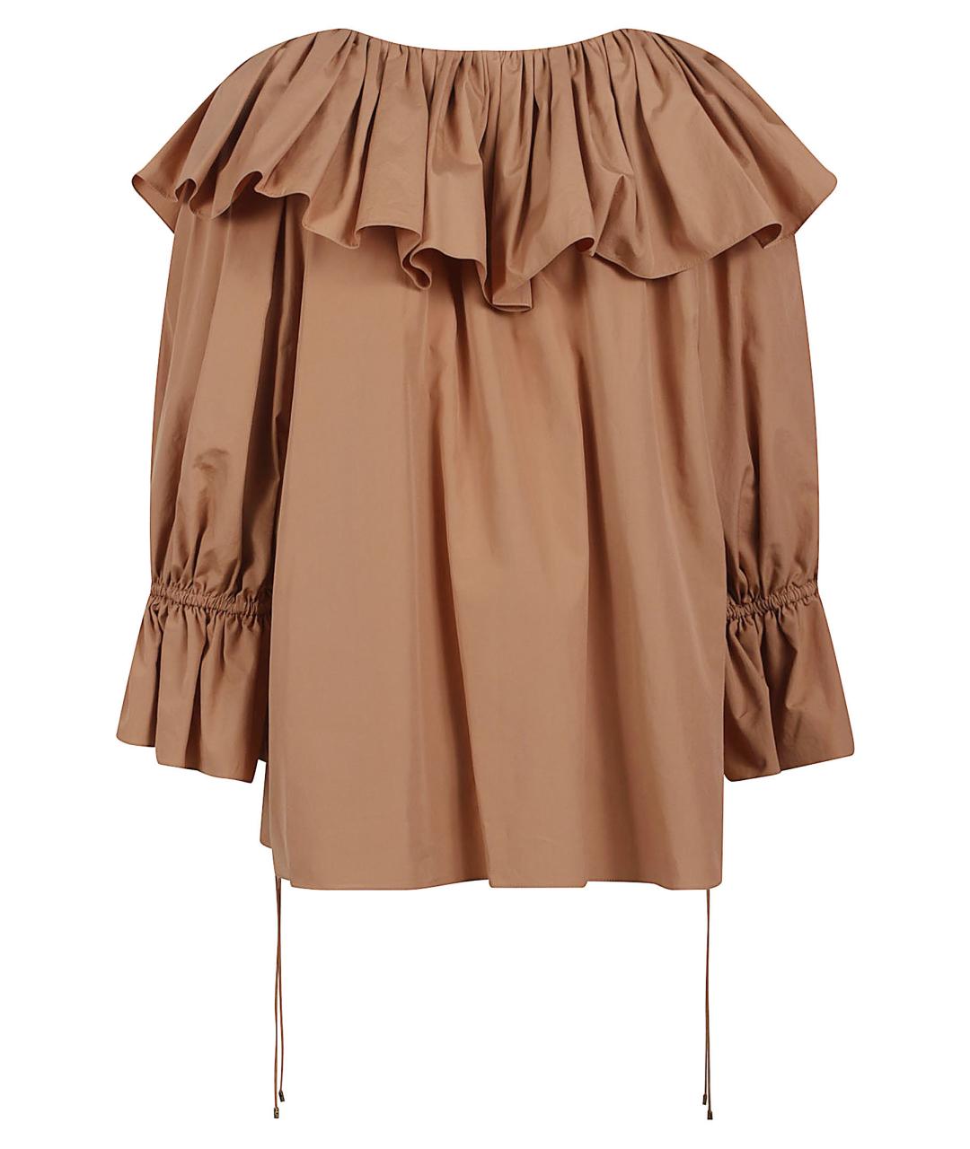 CHLOE Коричневая хлопковая блузы, фото 3