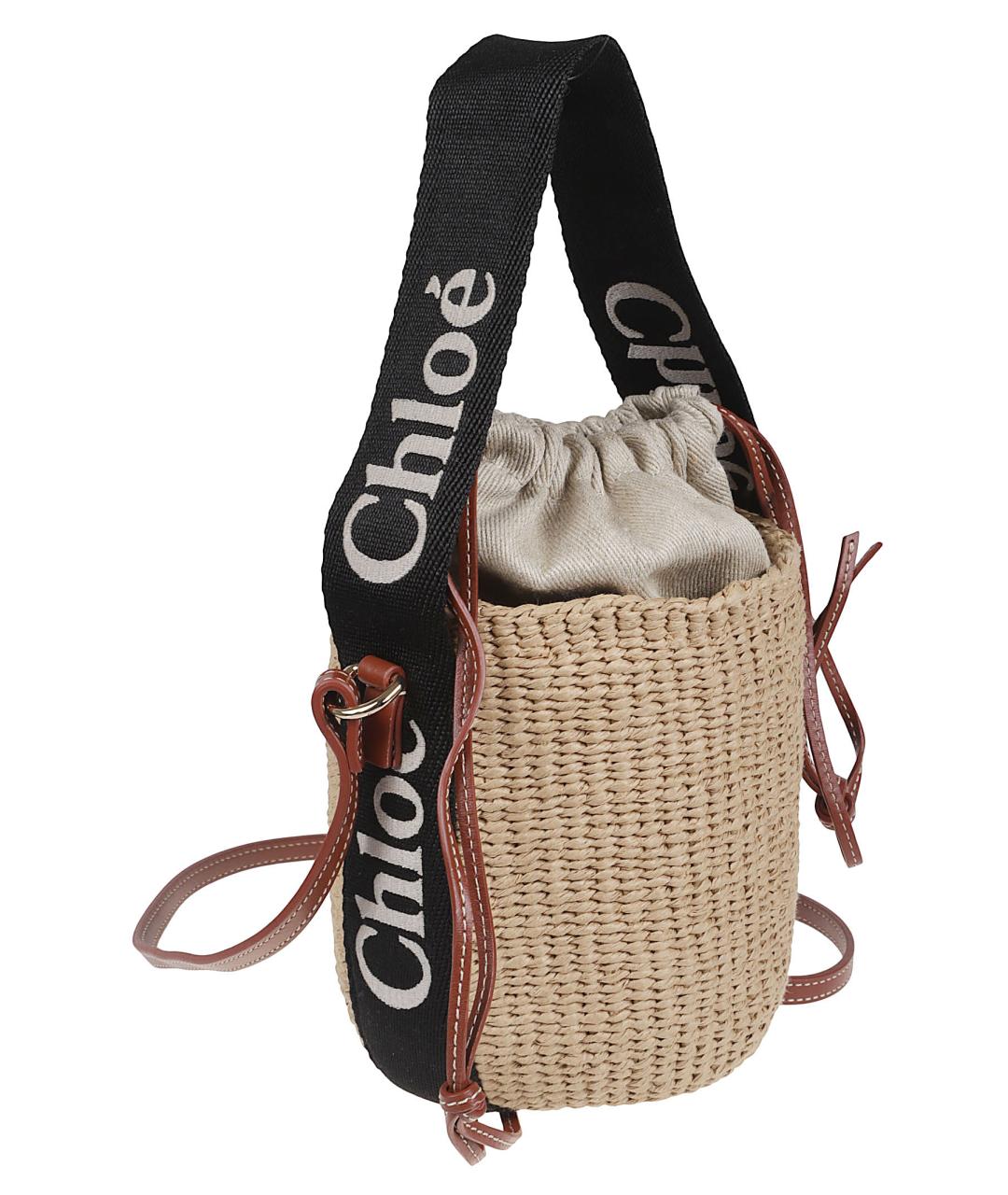 CHLOE Бежевая пелетеная сумка тоут, фото 3