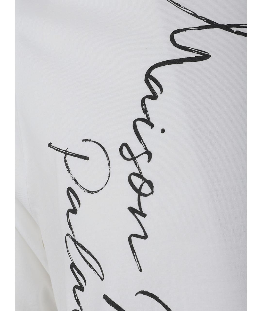 MAISON KITSUNE Белая хлопковая футболка, фото 2