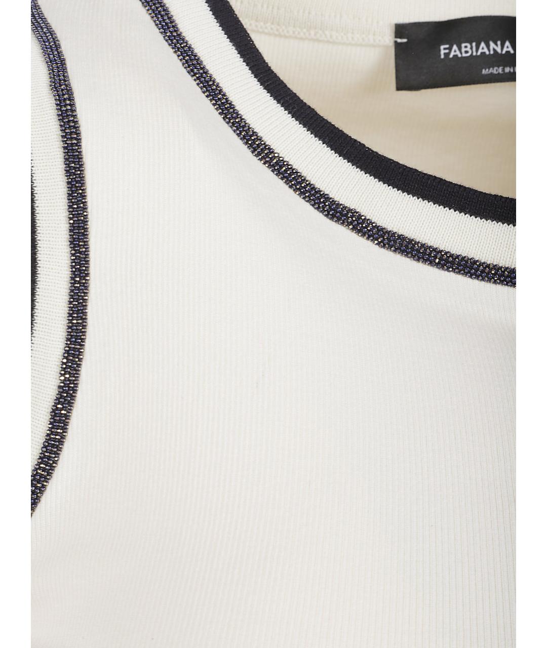 FABIANA FILIPPI Белая хлопковая майка, фото 2