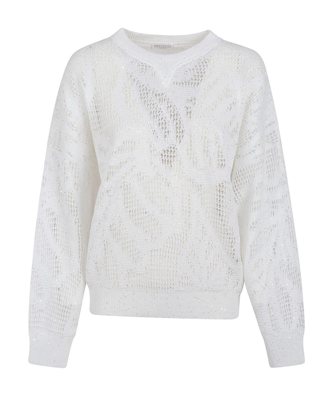 BRUNELLO CUCINELLI Белый льняной джемпер / свитер, фото 1